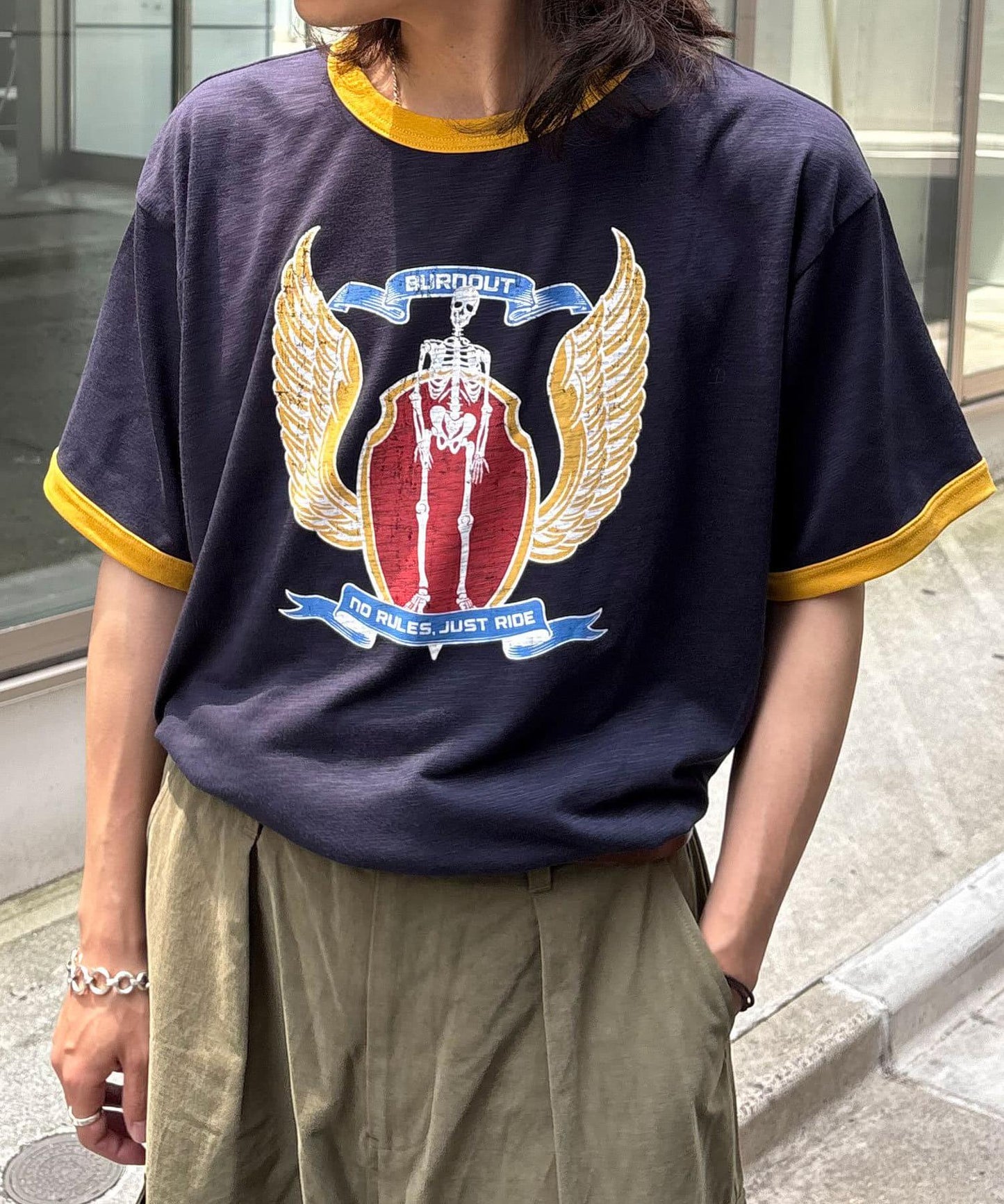 多色印花圓領T恤