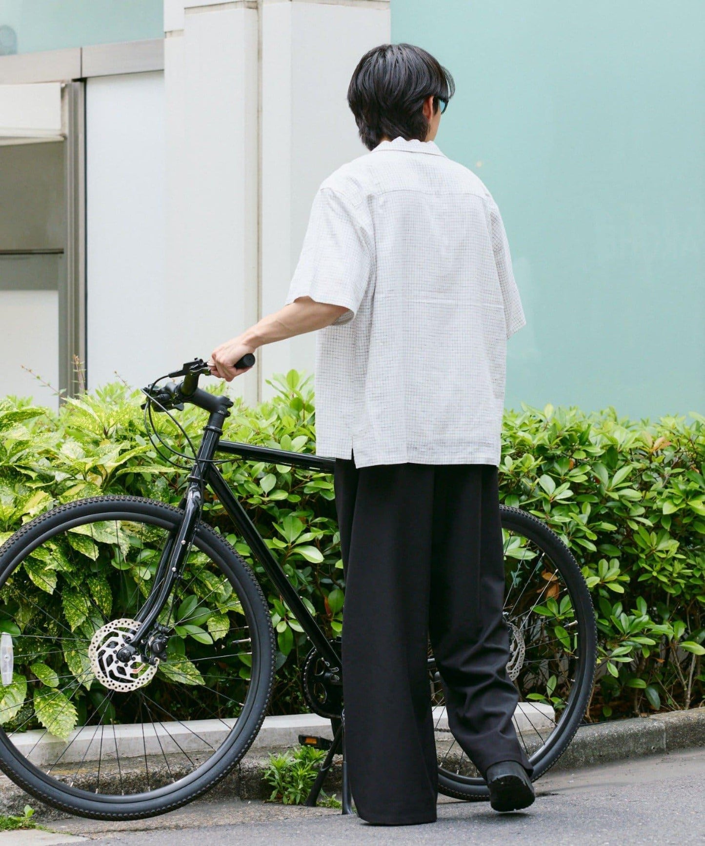 【男女通用】亞麻粘膠開領短袖襯衫