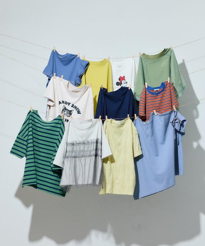 流蘇條紋提花短袖T恤