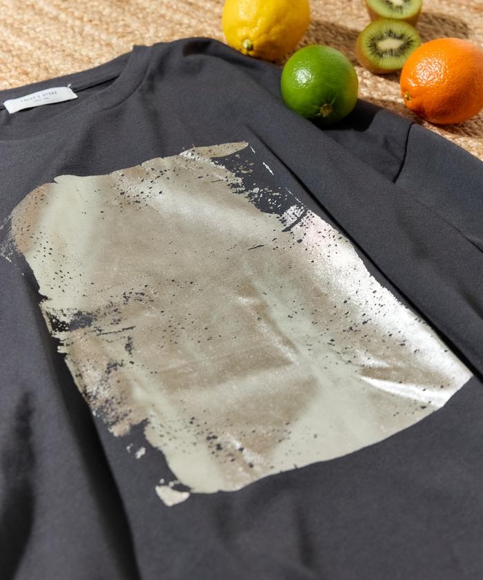 箔印圖案 大尺寸 短袖襯衫