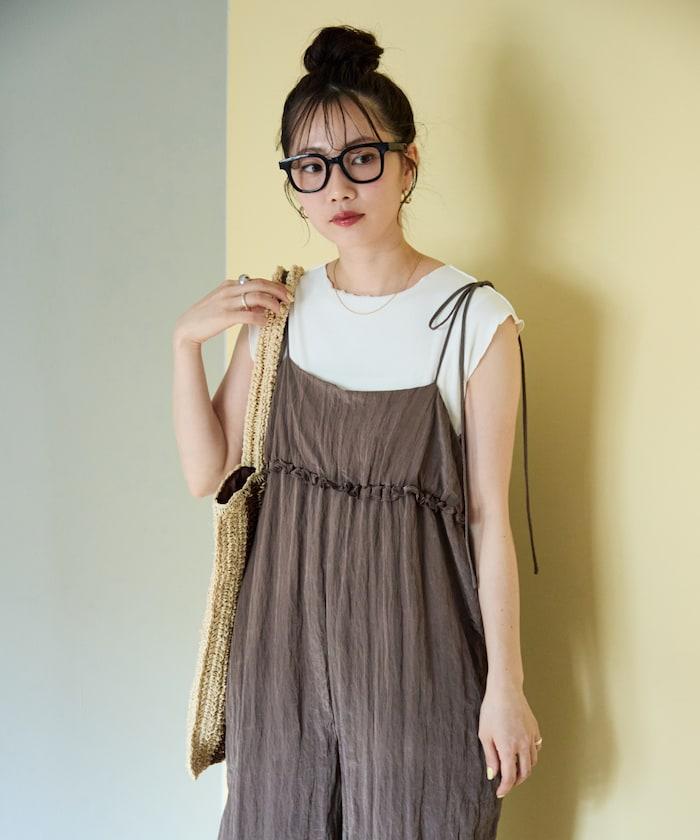 水洗處理 褶邊 增厚 揹帶褲