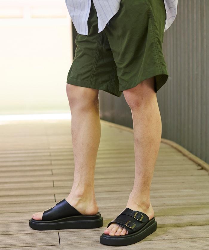 雙扣滑塊涼鞋 / 厚底平底鞋