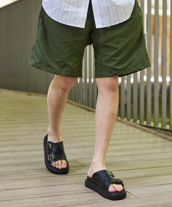 雙扣滑塊涼鞋 / 厚底平底鞋