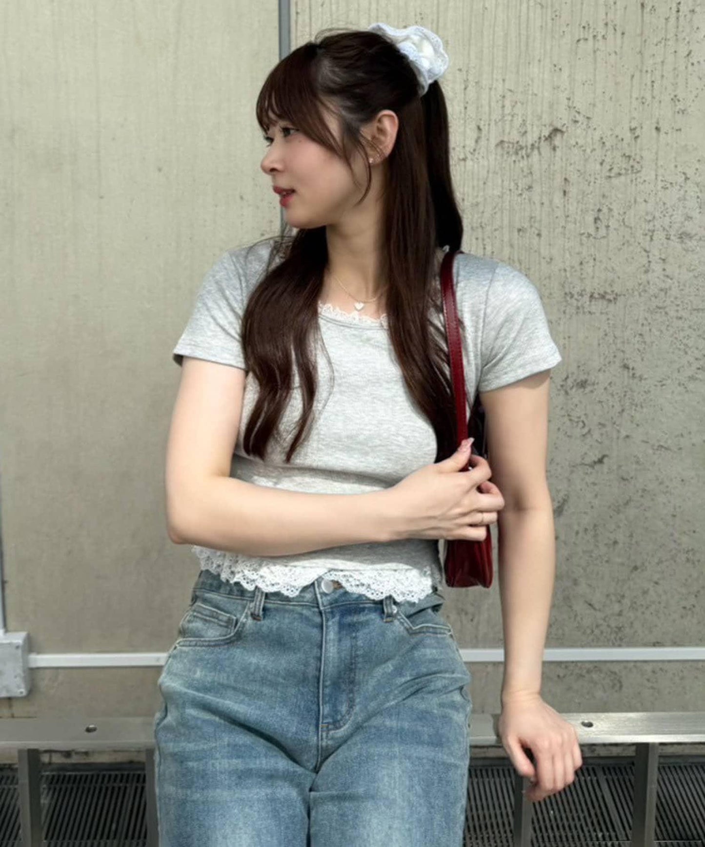 【@re.__mi23精選】下襬蕾絲T-shirt