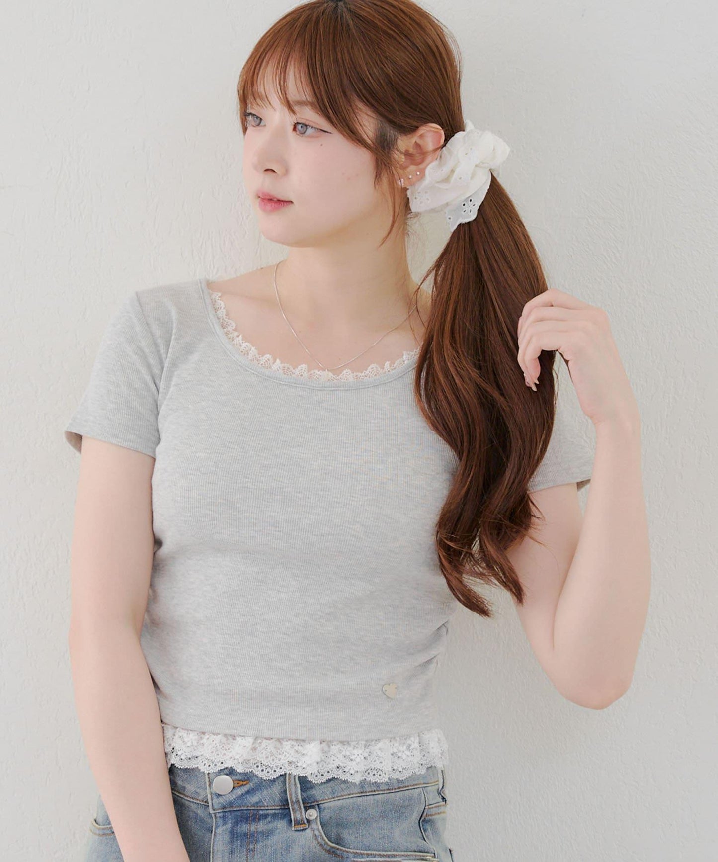 【@re.__mi23精選】下襬蕾絲T-shirt