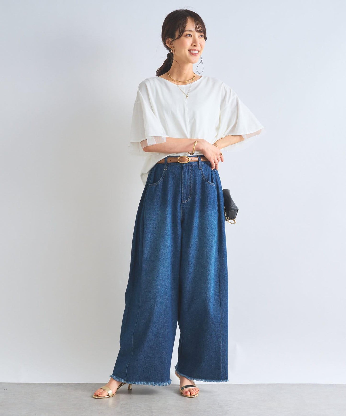 《成熟可愛氛圍◎》接觸冷感光滑抽繩T恤