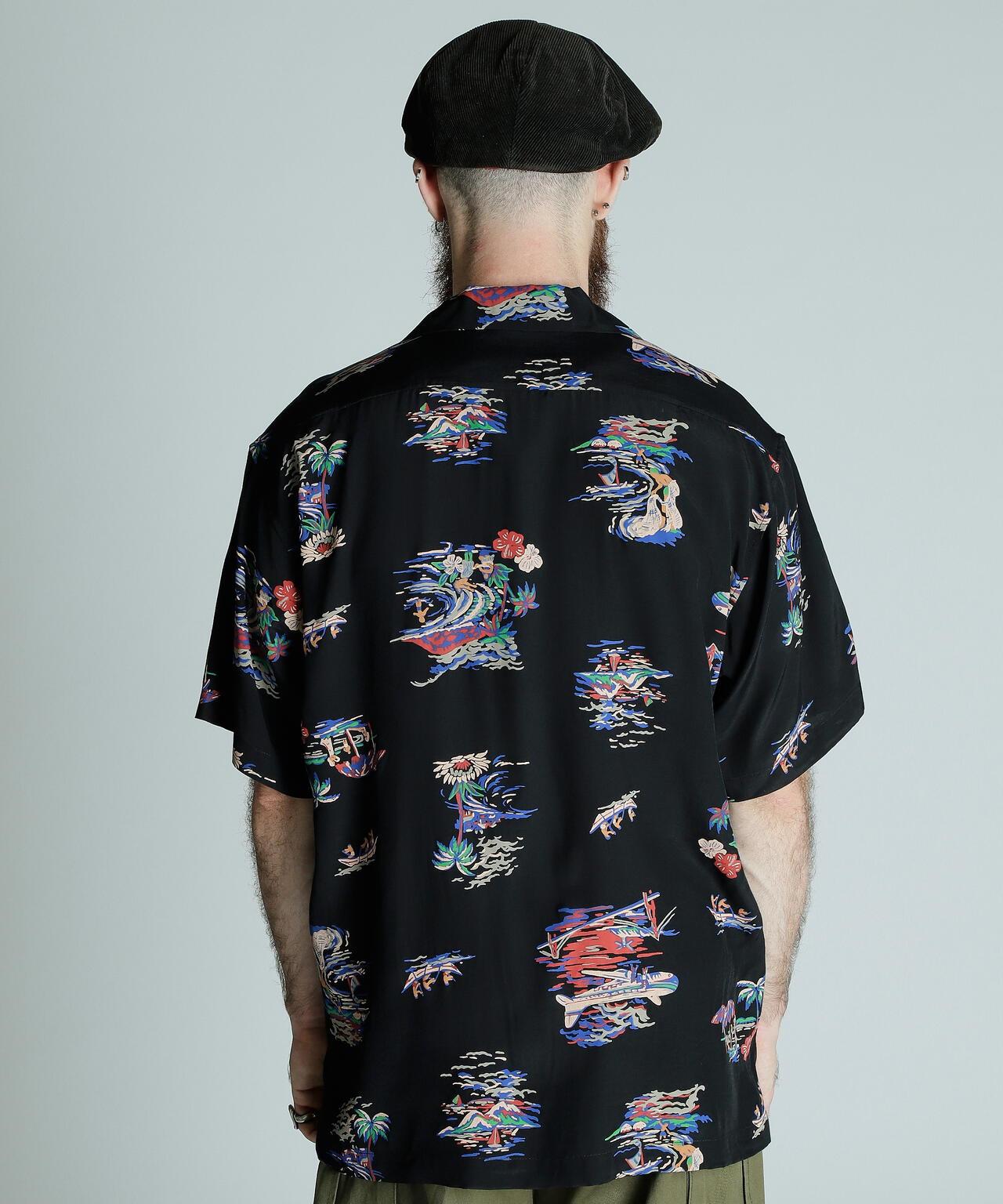 ×PJ/×菠蘿汁/人造絲襯衫 阿羅哈風格/絲蘭襯衫 阿羅哈樂園