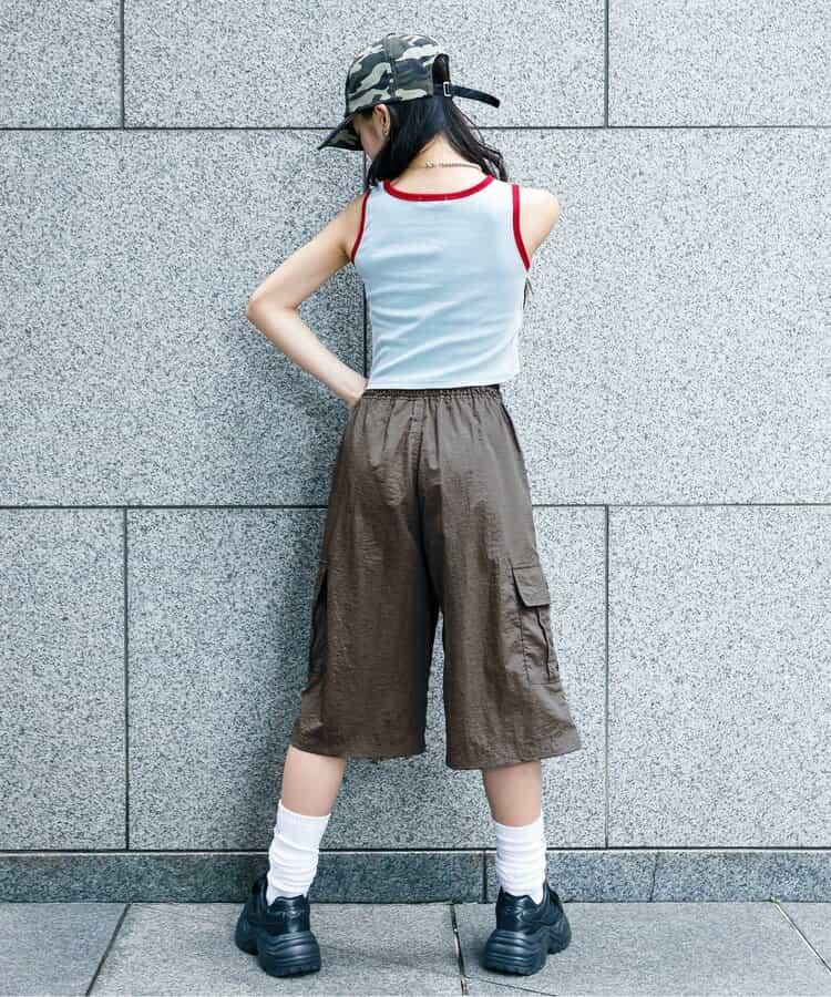 接觸冷感寬鬆工裝短褲
