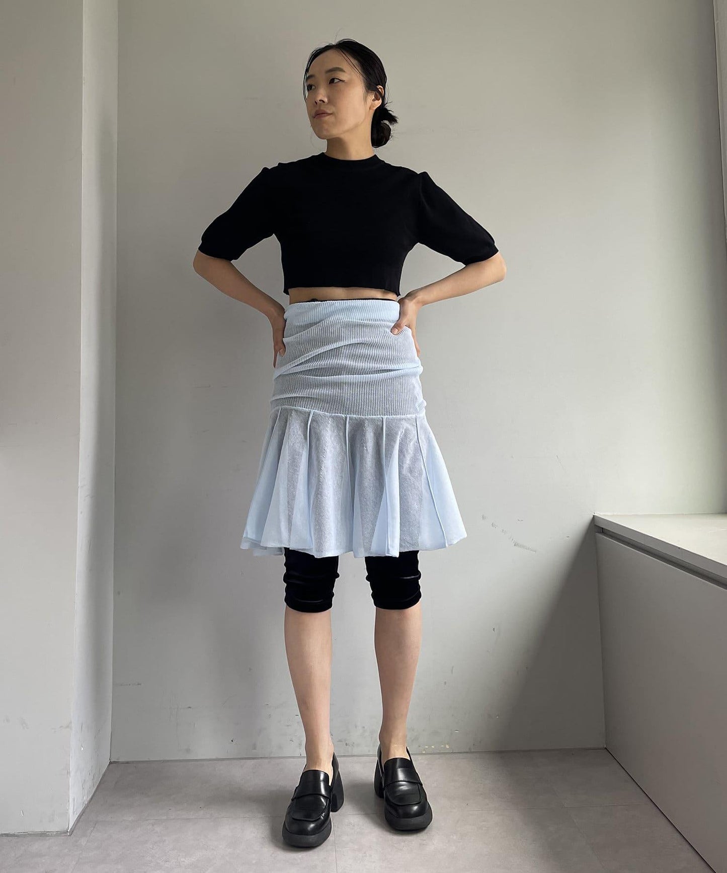 透明中間層疊裙