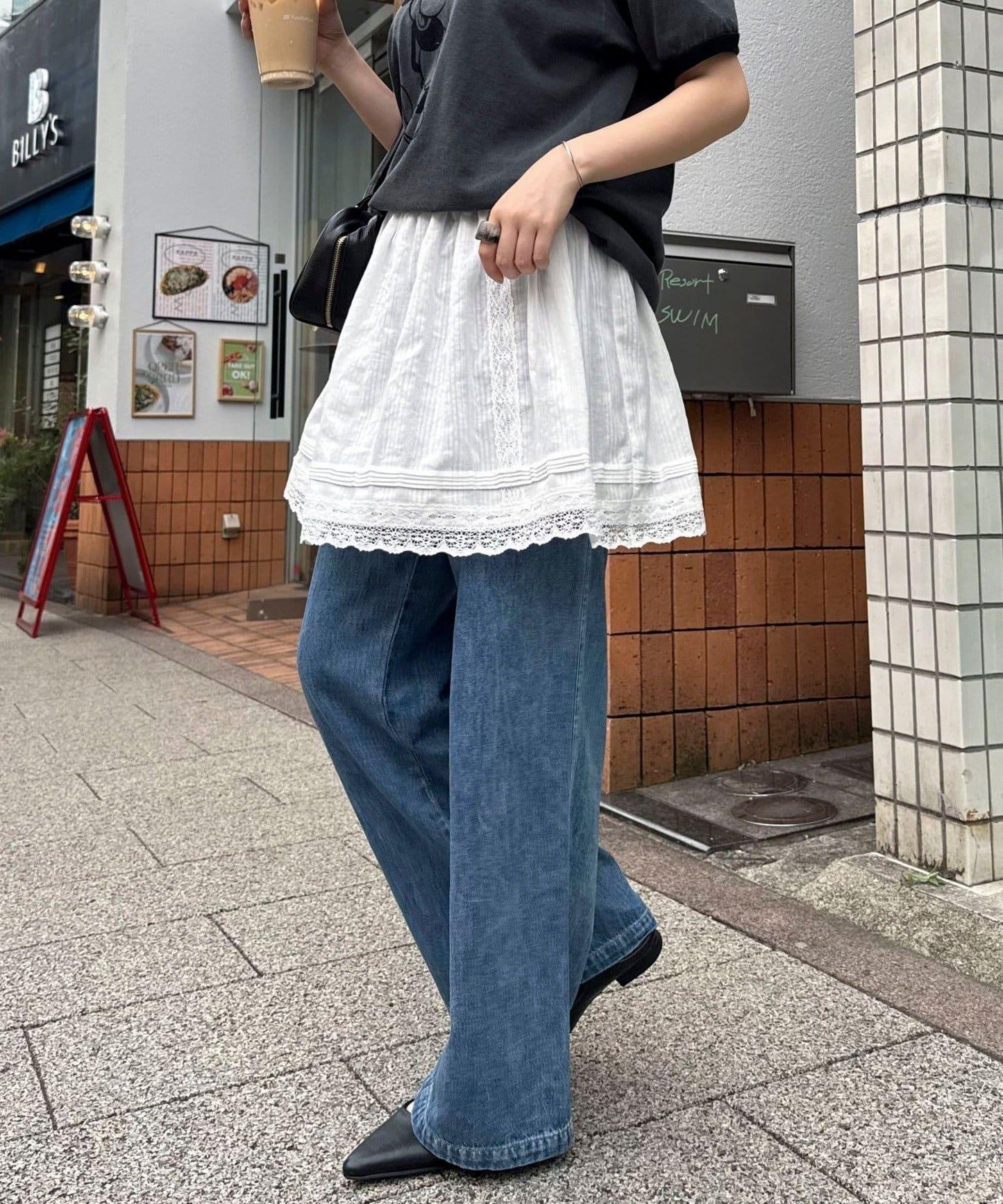 2WAY收褶疊層裙