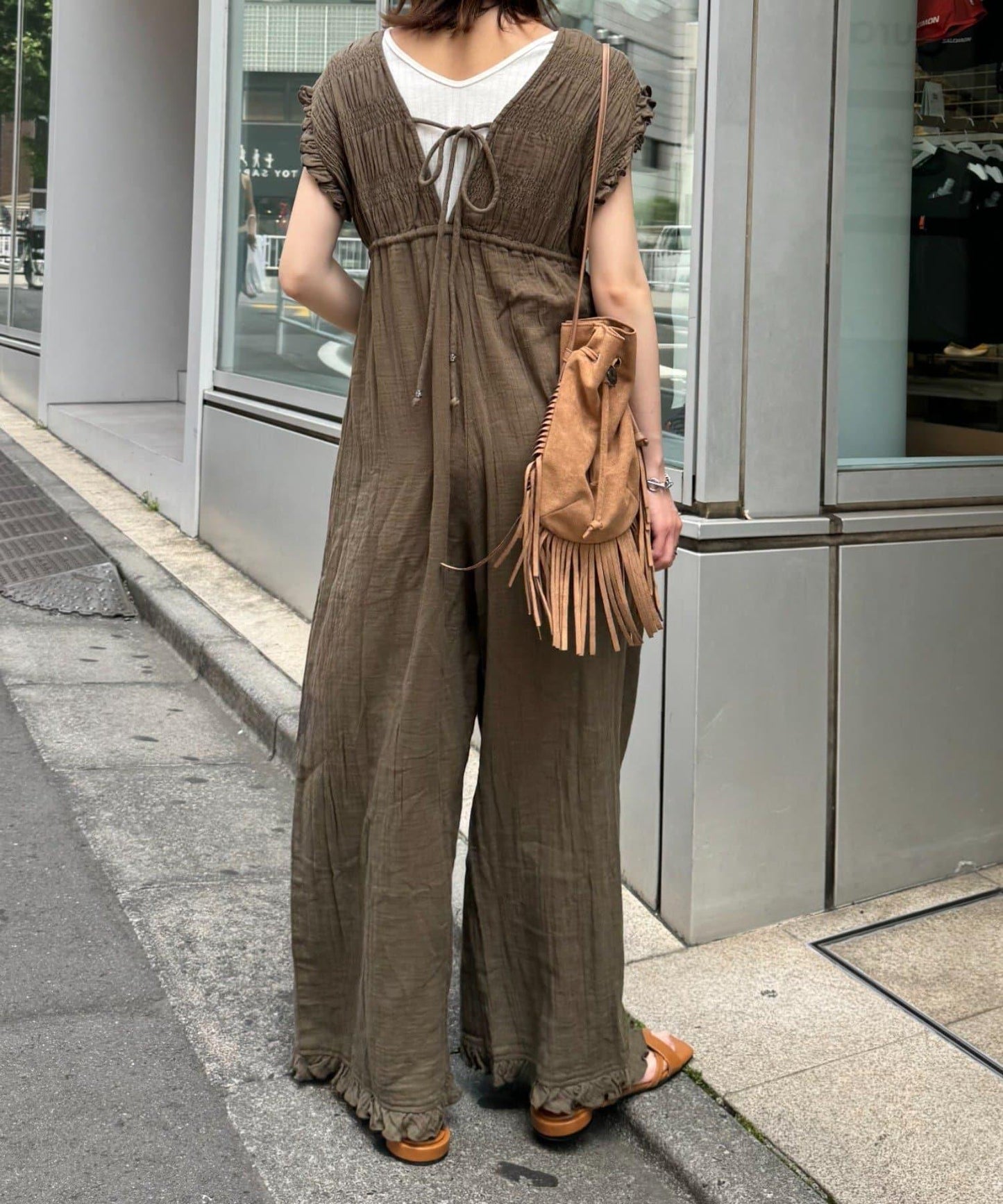 【印度】紗布荷葉邊連體褲