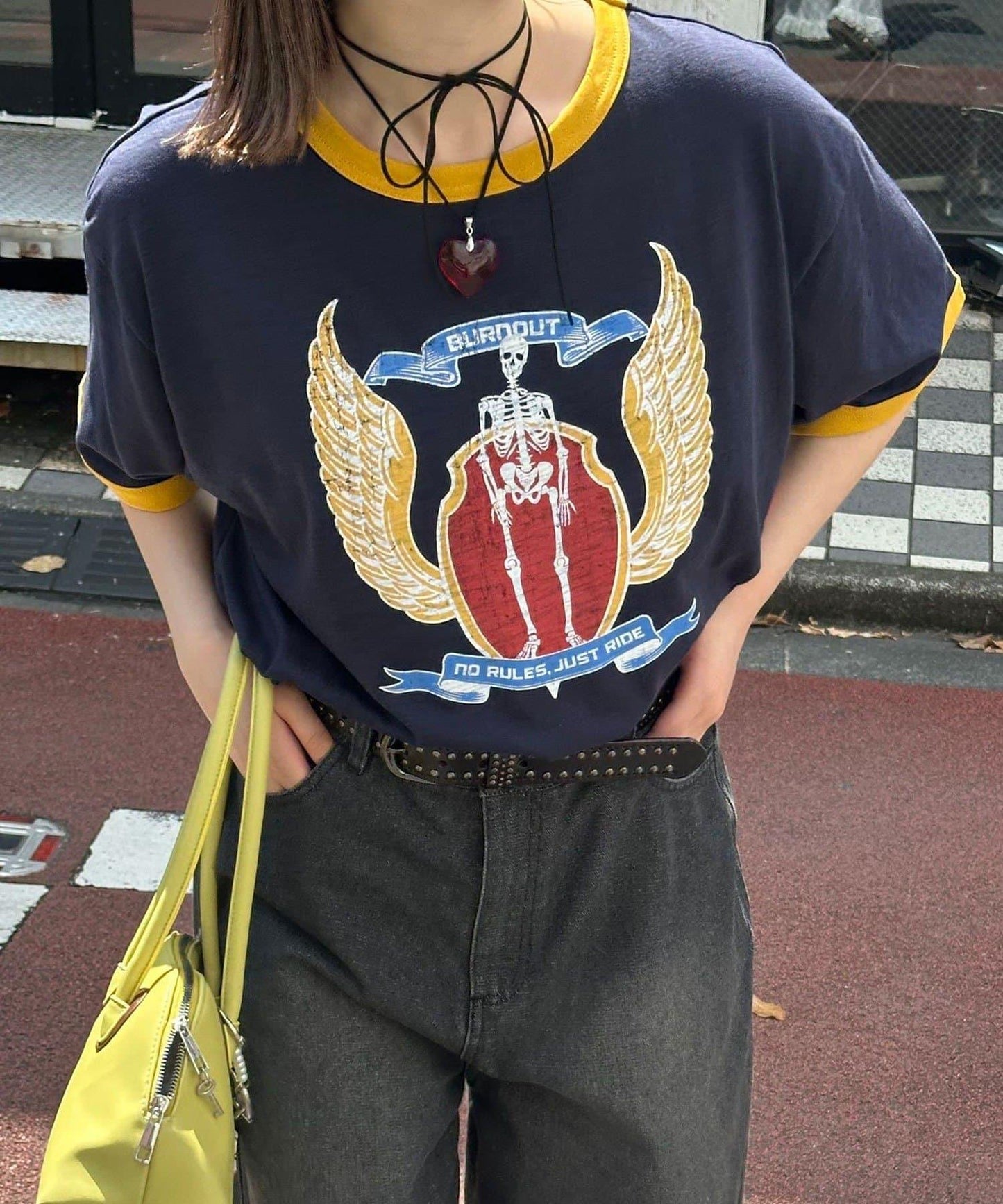 多色印花圓領T恤