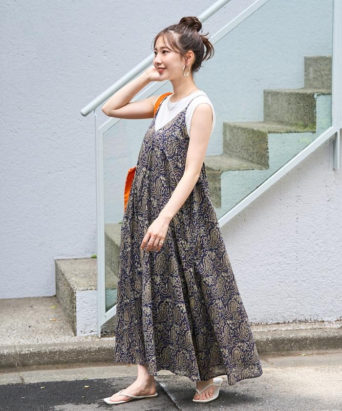 印度 印花 女士吊帶連衣裙【限量】