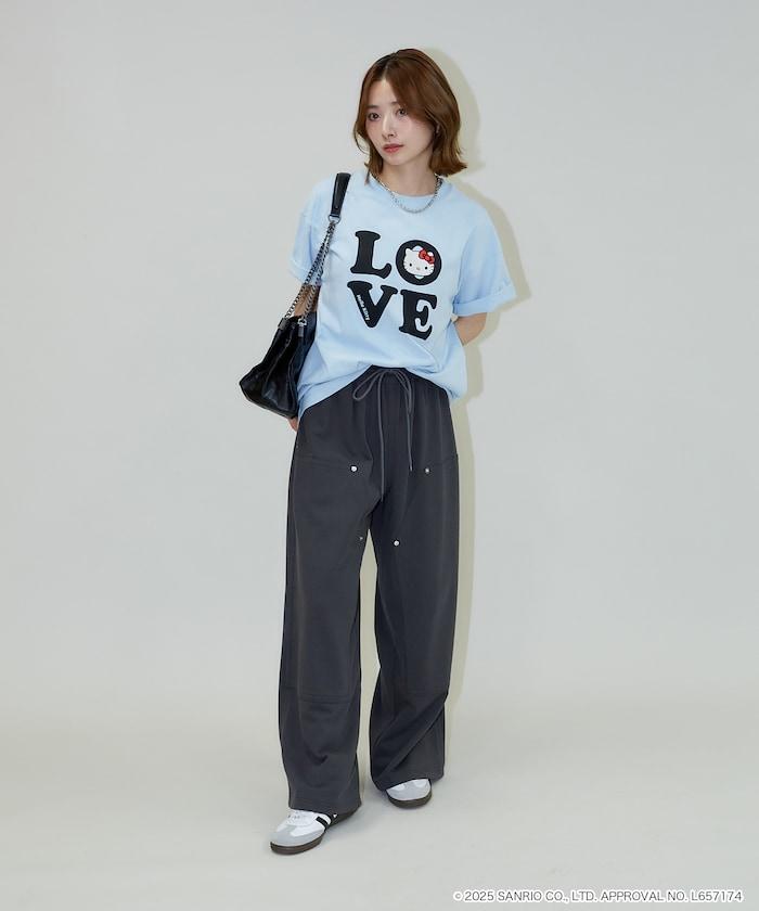 "HELLO KITTY/《Hello Kitty》" LOVE Logo T恤