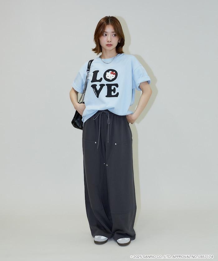 "HELLO KITTY/《Hello Kitty》" LOVE Logo T恤