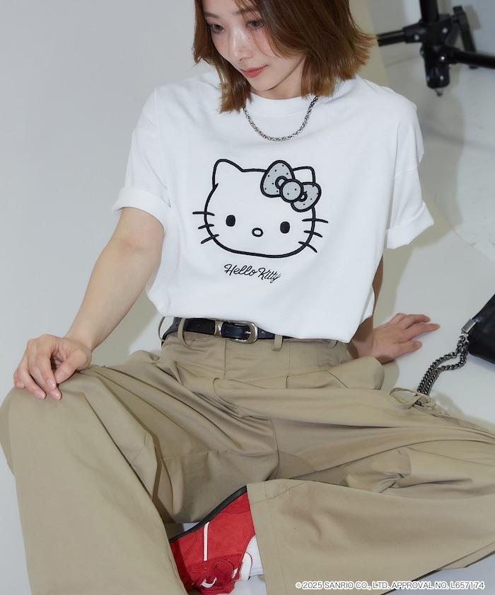 "HELLO KITTY/《Hello Kitty》" 異素材蝴蝶結T恤 限定推出