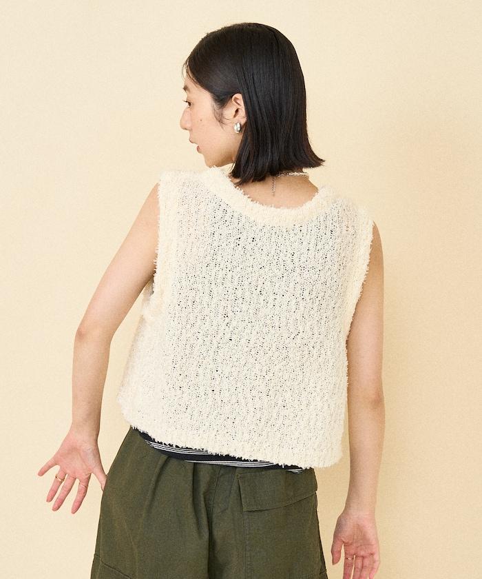 前蝴蝶結針織馬甲