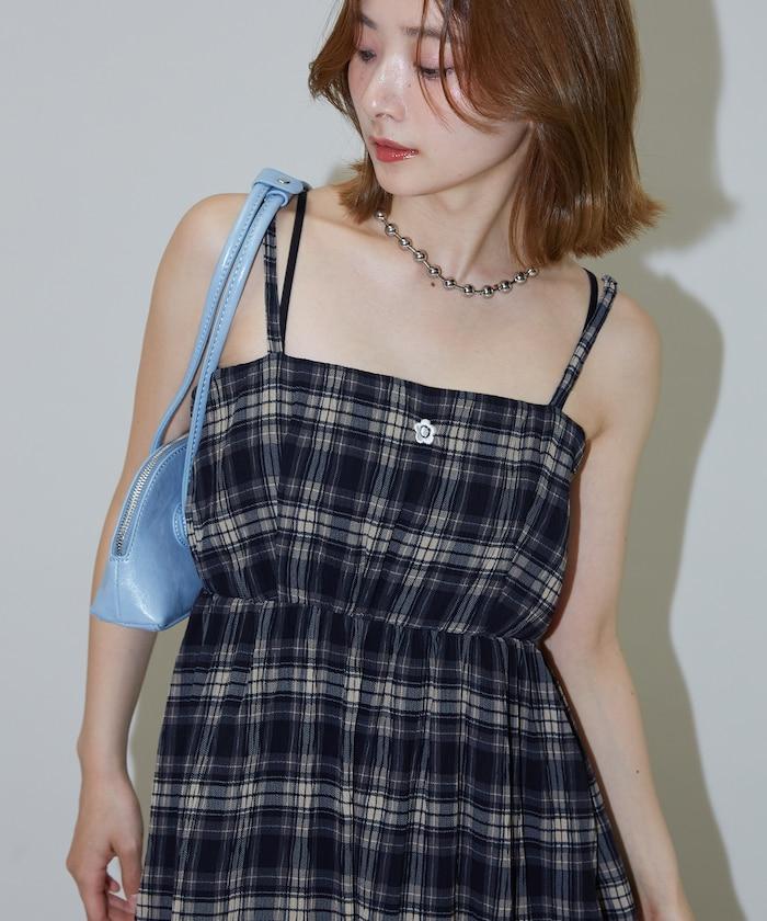 一點刺繡 柳葉 女士吊帶連衣裙 限定推出
