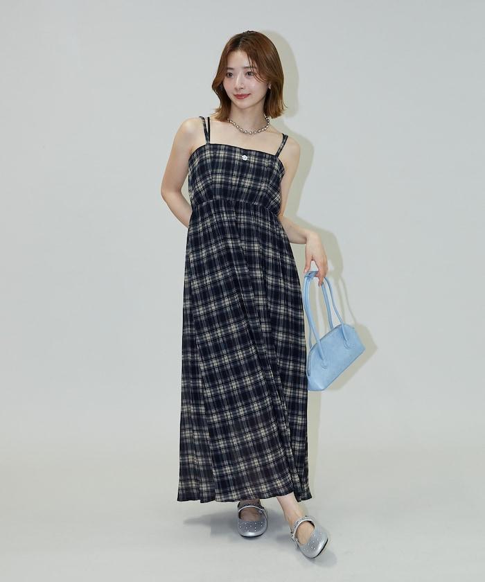 一點刺繡 柳葉 女士吊帶連衣裙 限定推出