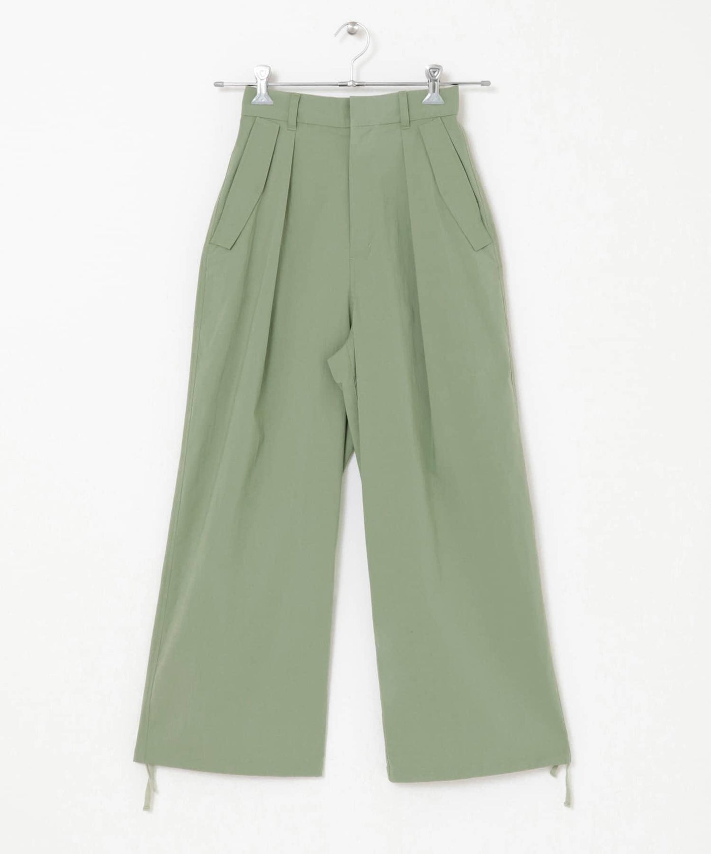 抽繩下襬工裝褲