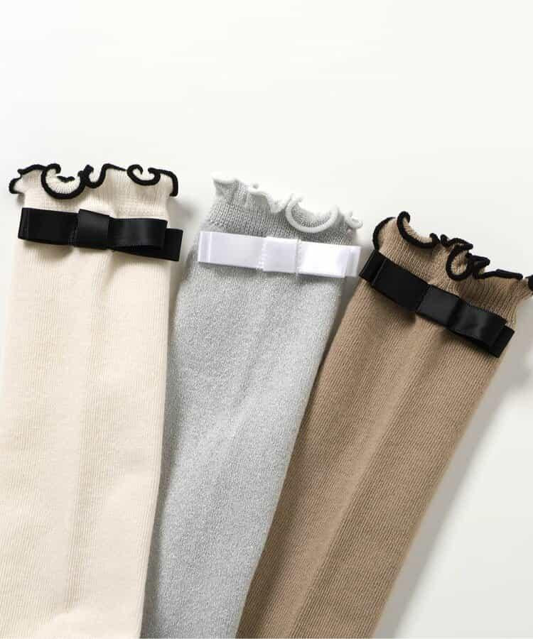 後蝴蝶結高筒襪