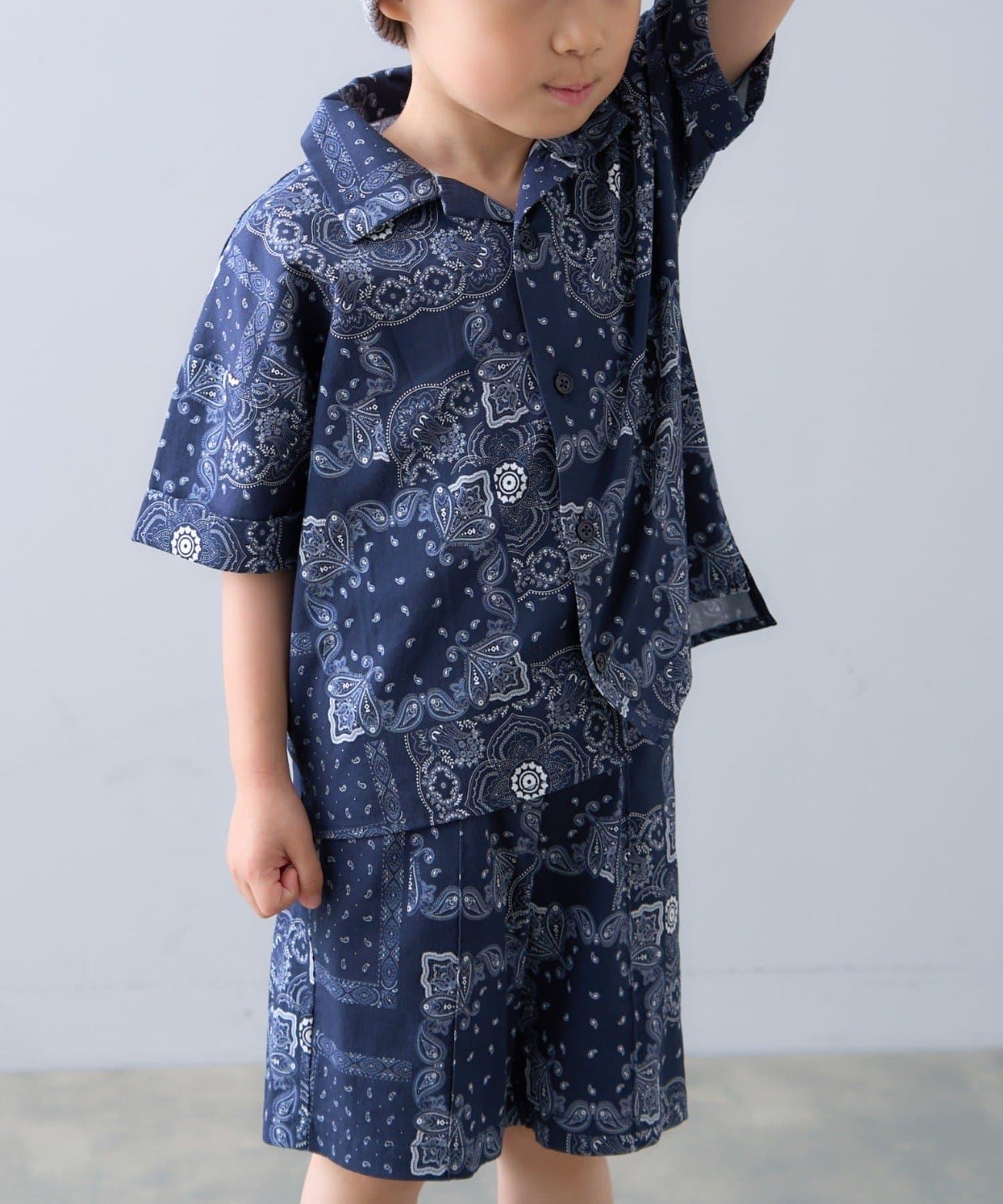【CIAOPANIC TYPY】【KIDS】非洲蠟染圖案開領襯衫