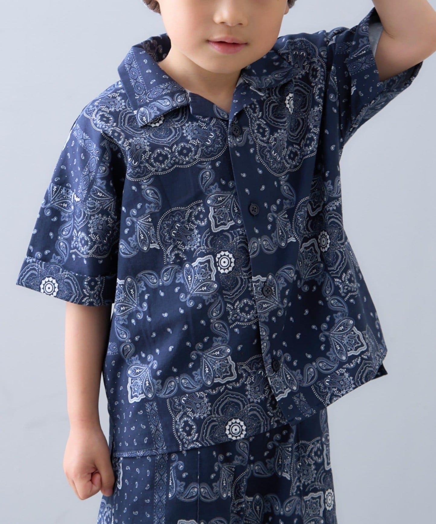 【CIAOPANIC TYPY】【KIDS】非洲蠟染圖案開領襯衫