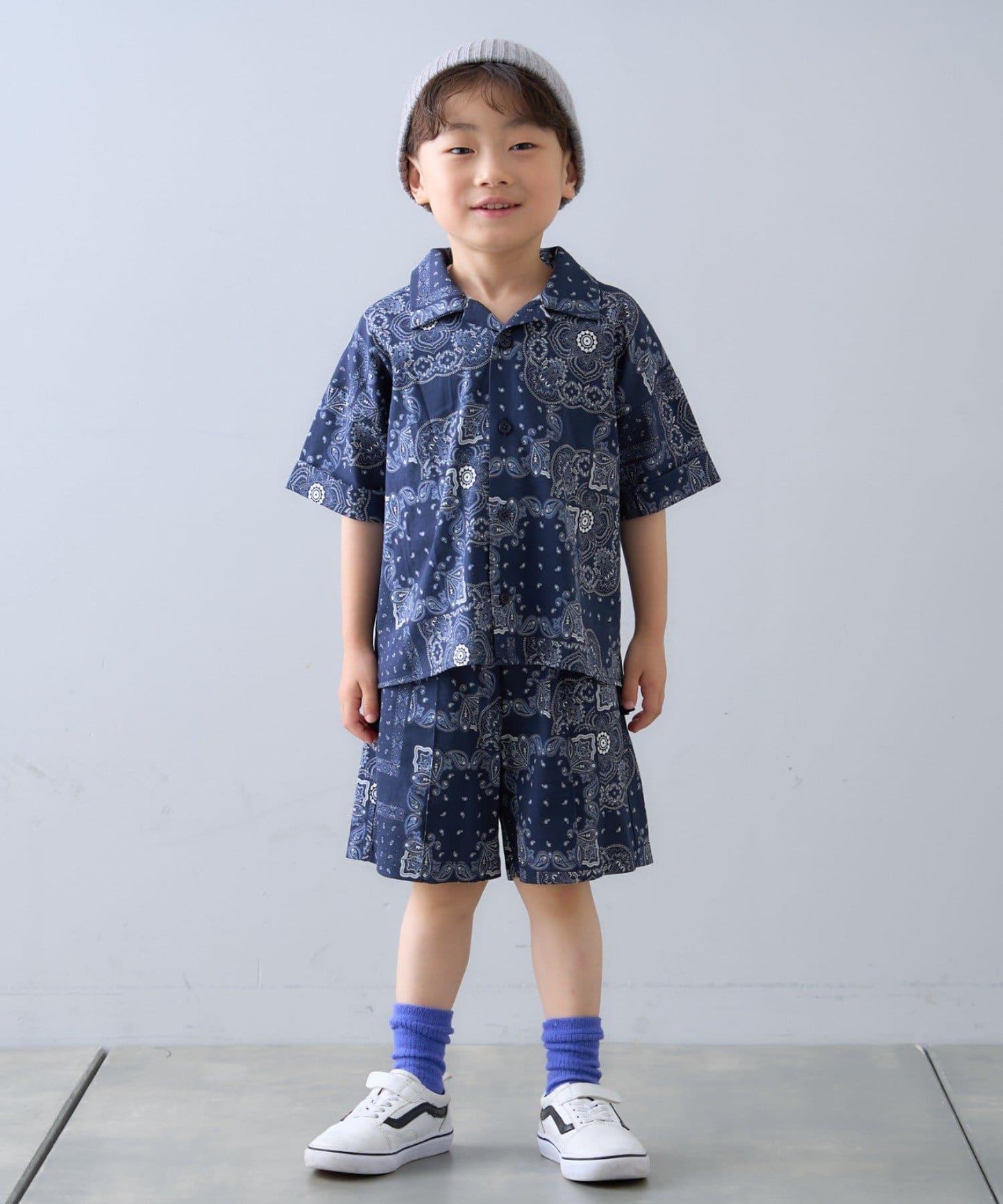 【CIAOPANIC TYPY】【KIDS】非洲蠟染圖案開領襯衫