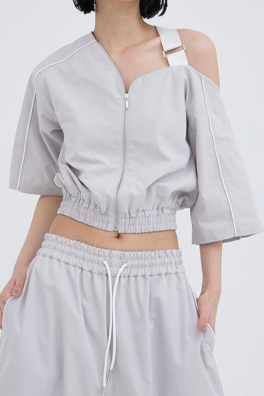 對比色拼接上衣