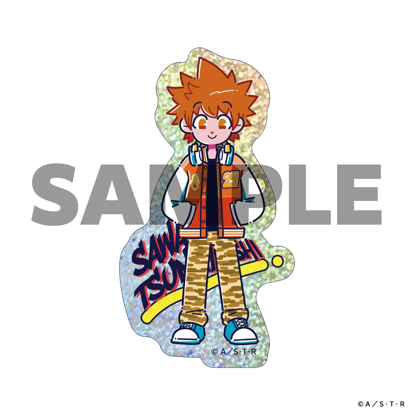 《家庭教師HITMAN REBORN!》90年代街頭時尚系列 閃光貼紙 沢田綱吉