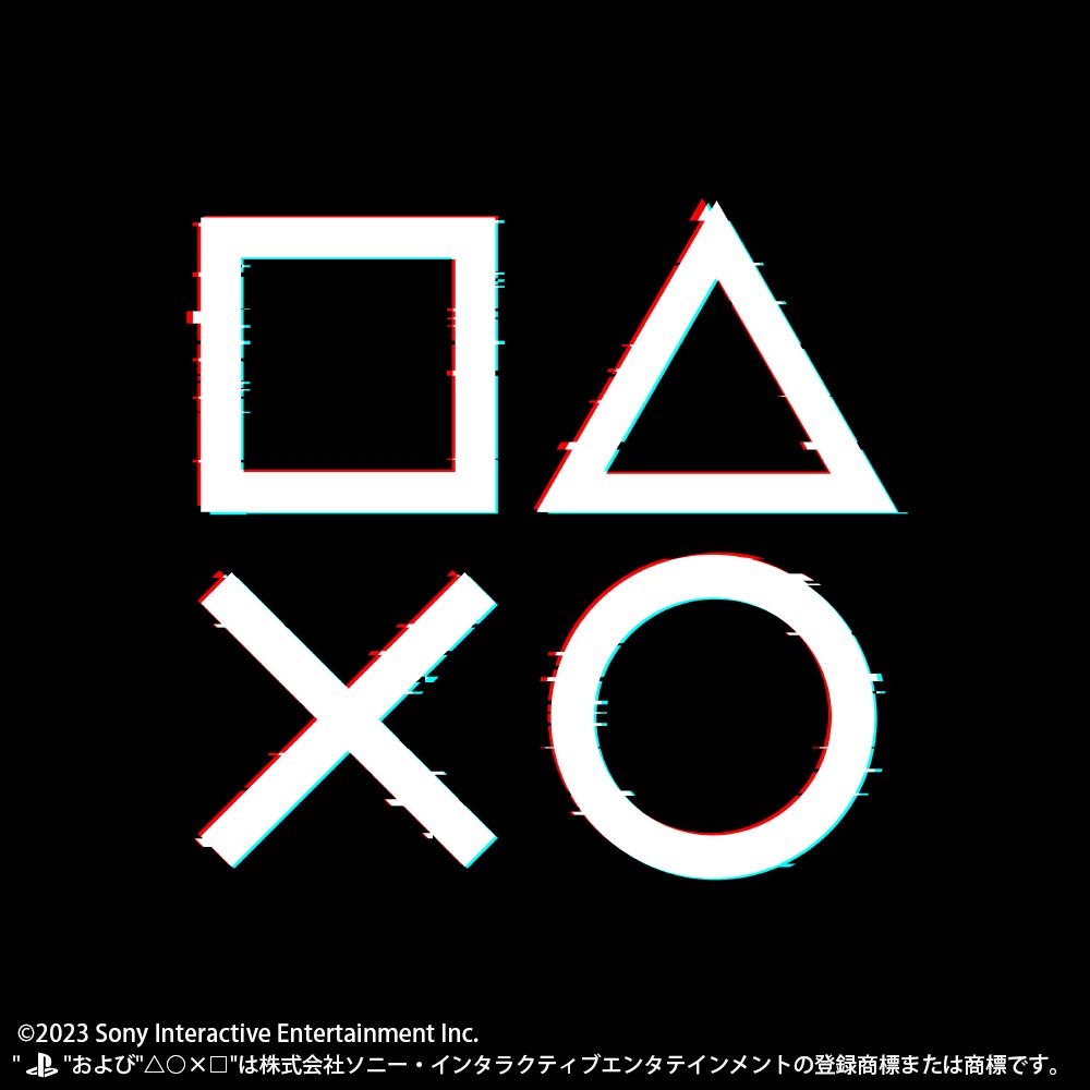 《PlayStation》_L尺寸_T恤 for PlayStation 形狀標誌 故障版/黑色-