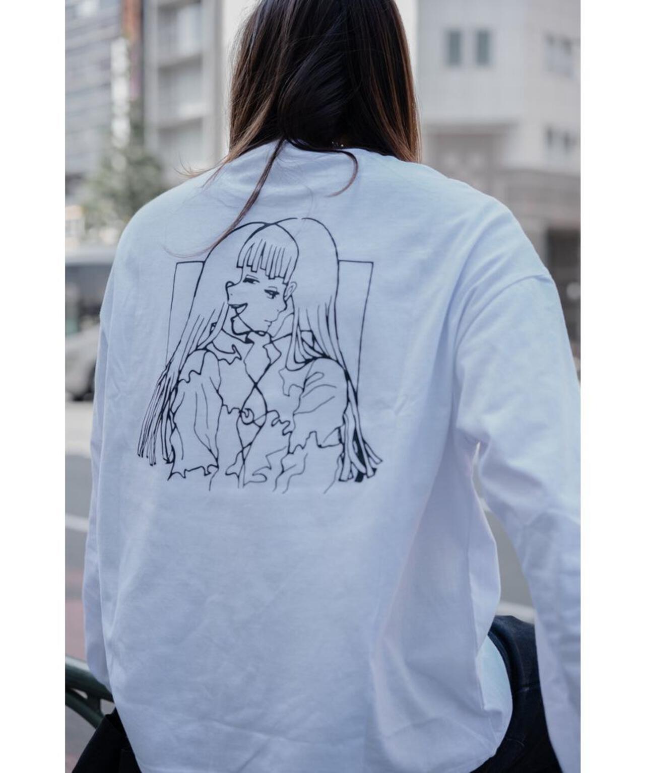 gibous×LHP/吉博斯×LHP/Twins女孩長款T恤/合作長袖T恤