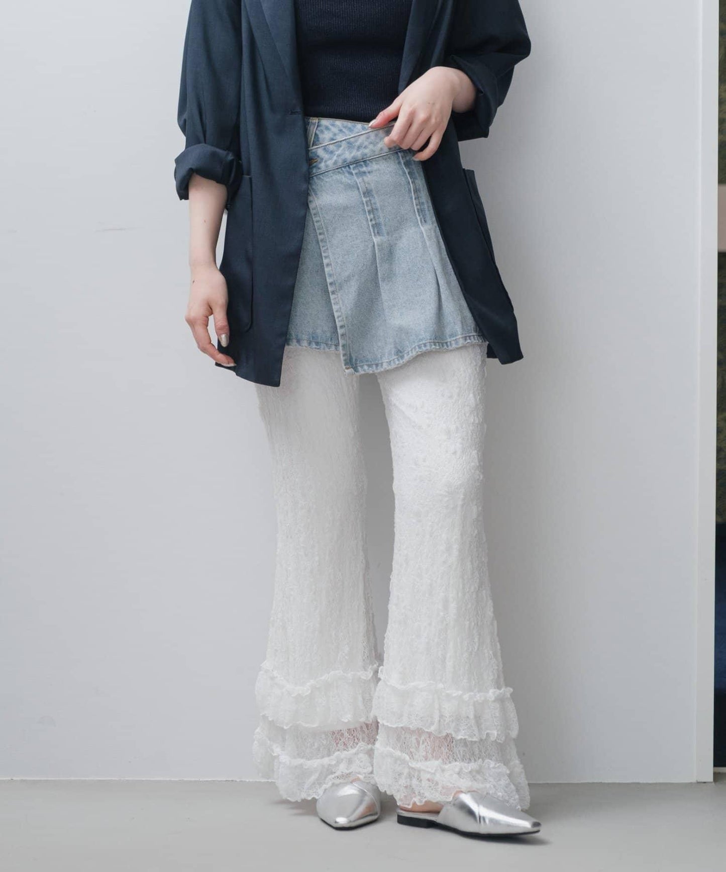 蕾絲荷葉邊 褲子