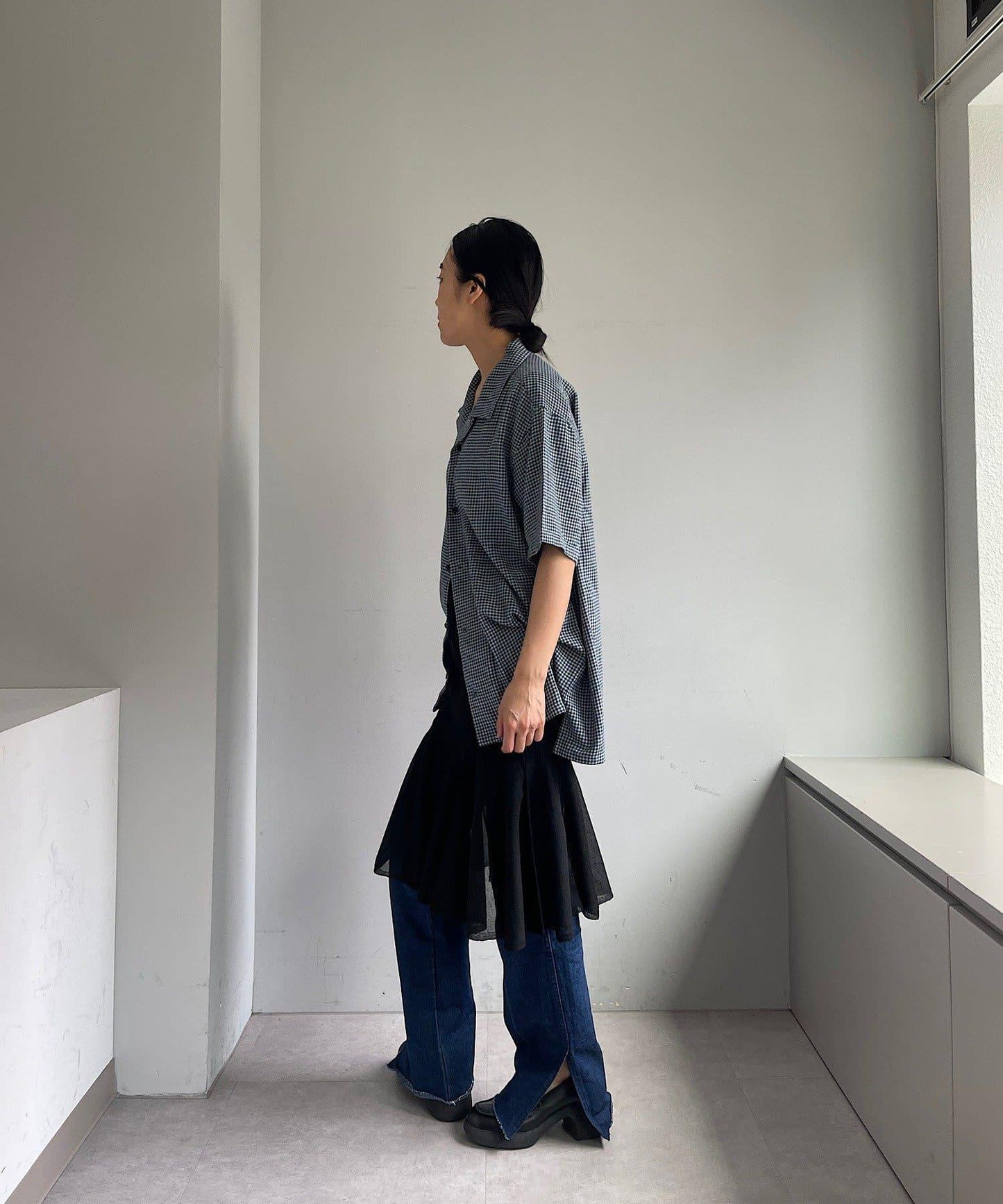 透明中間層疊裙
