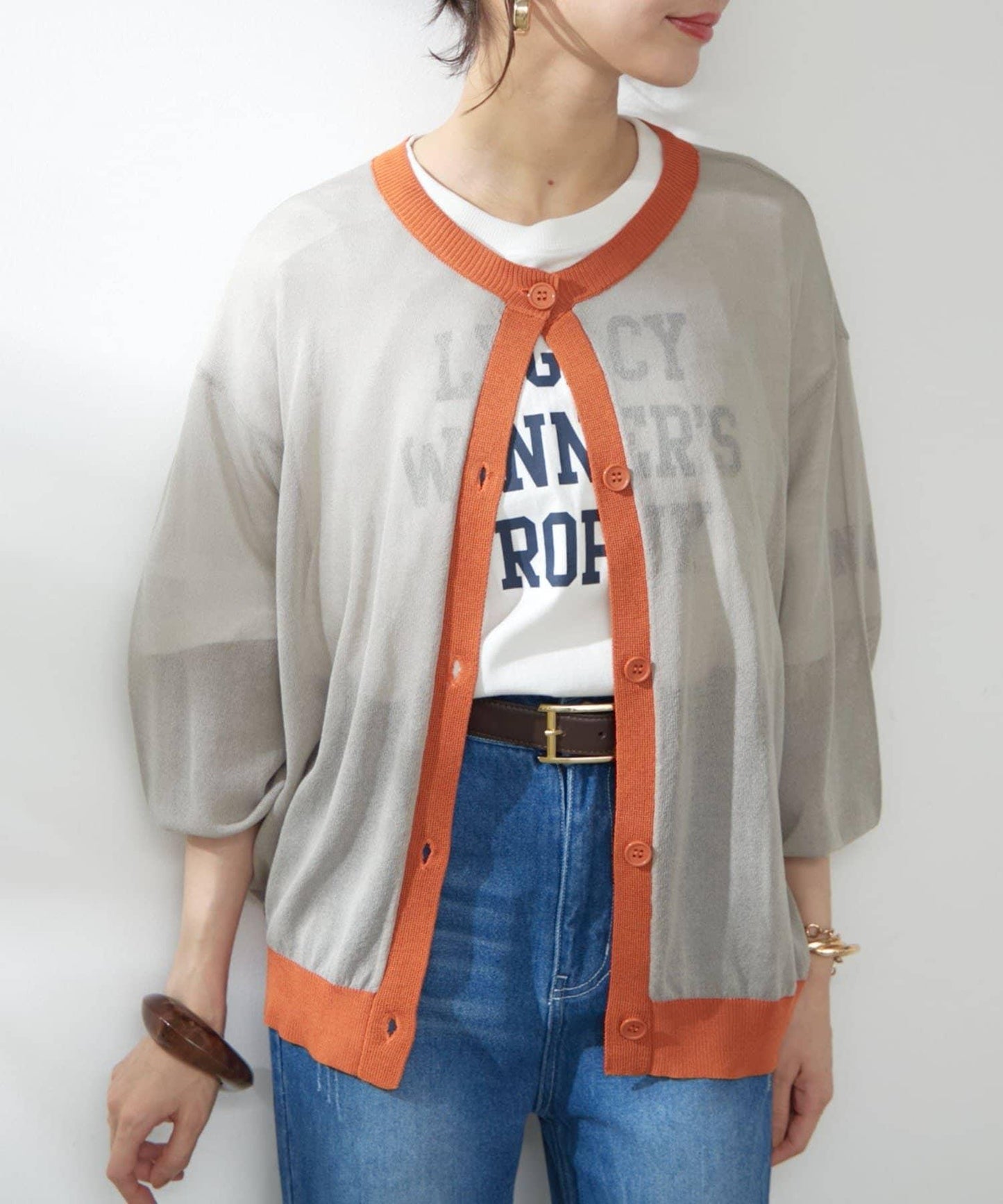 【@kana__18s精選】配色透明針織開衫