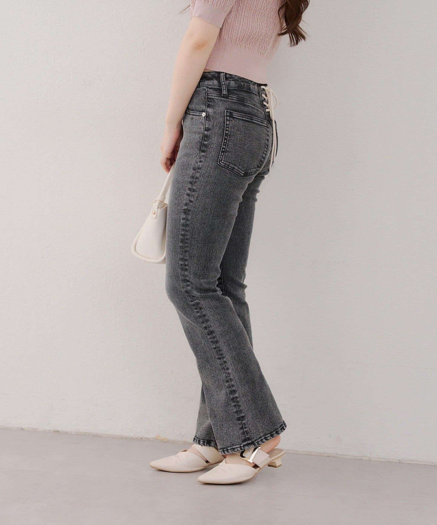 【@reve.perle_企劃】後綁帶荷葉邊喇叭褲