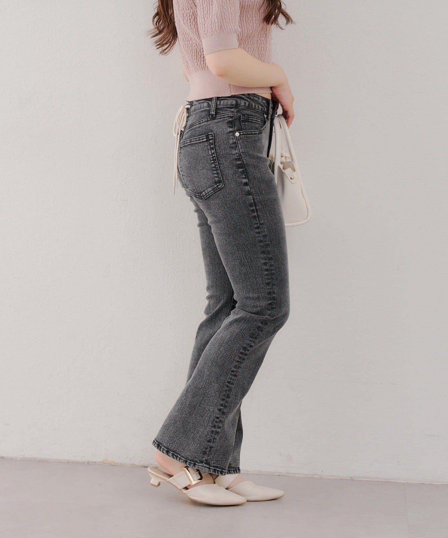 【@reve.perle_企劃】後綁帶荷葉邊喇叭褲