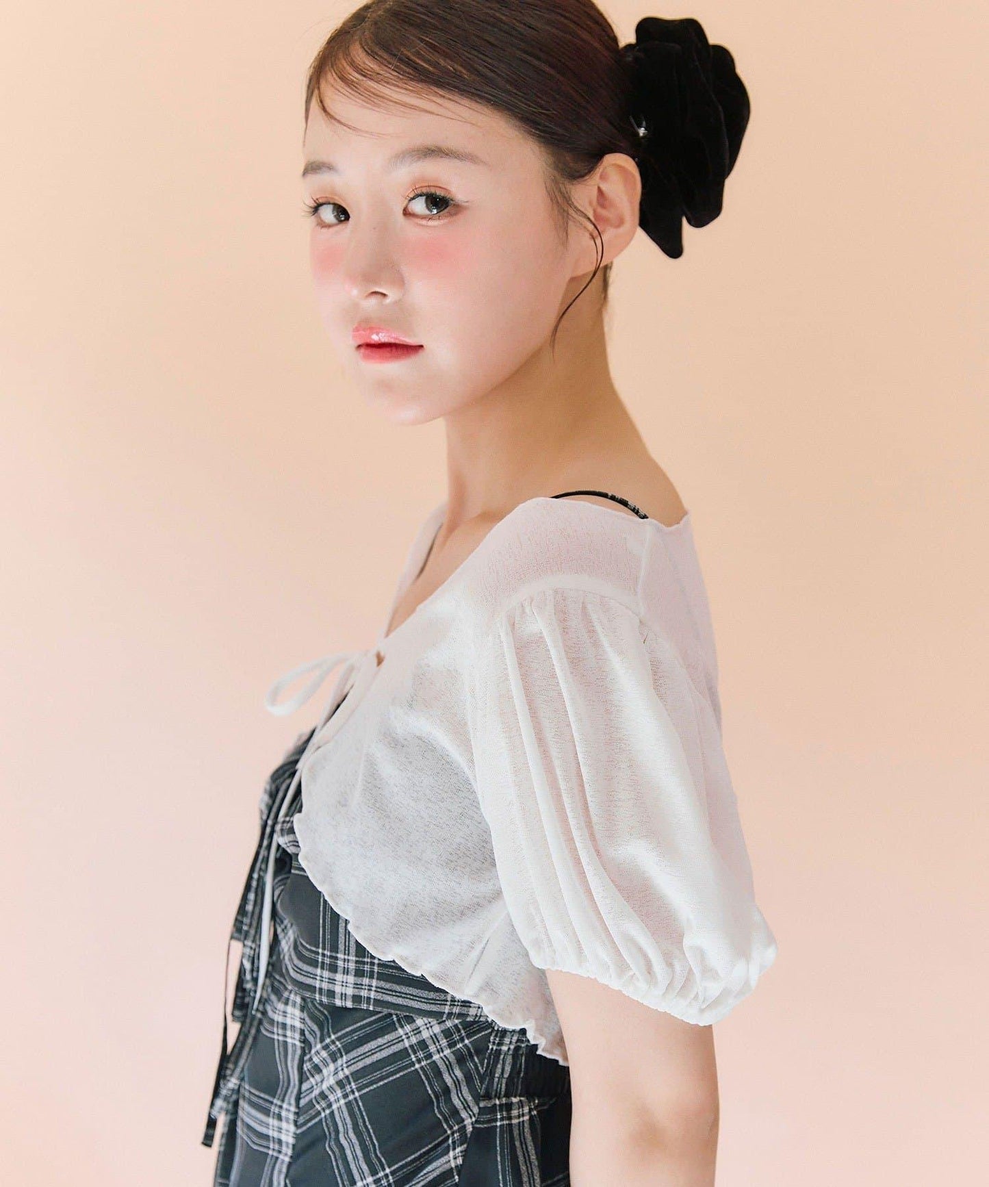 吊帶蝴蝶結迷你連衣裙