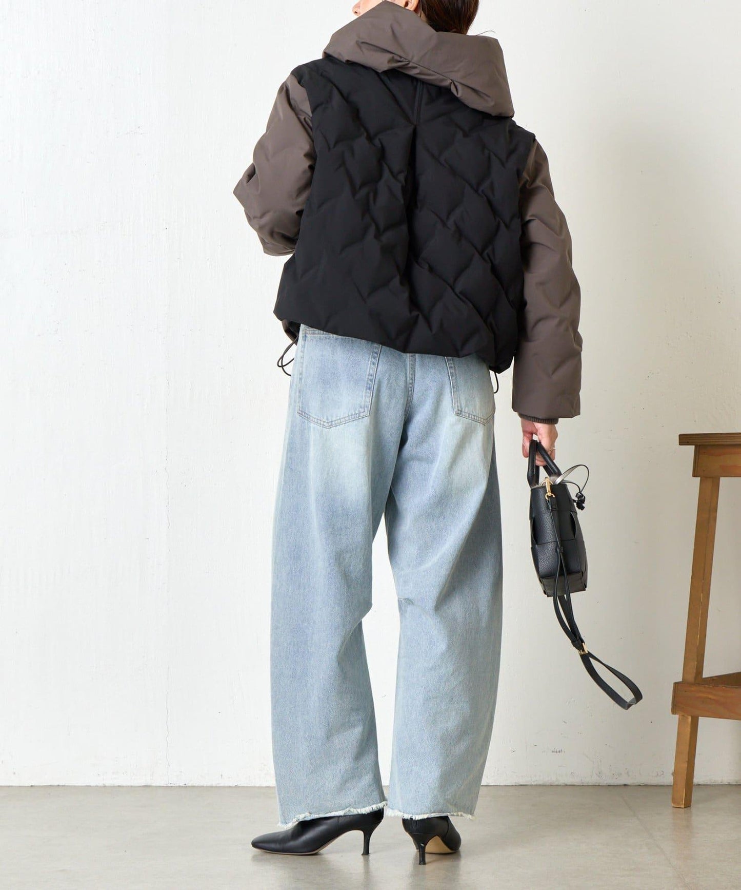 配色連帽羽絨服