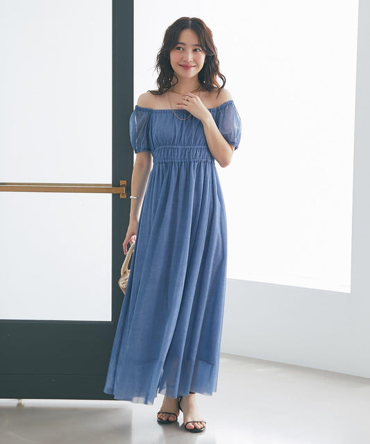 【La boutique BonBon】牛仔風網紗連衣裙