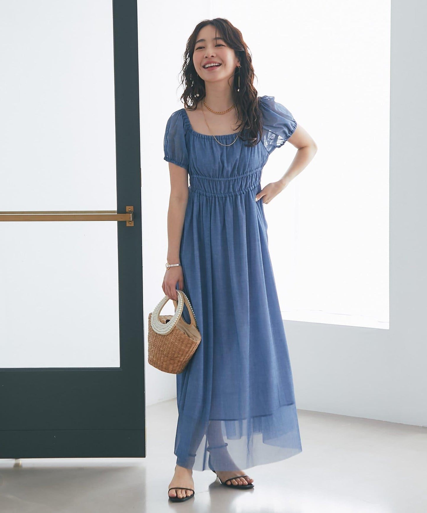 【La boutique BonBon】牛仔風網紗連衣裙