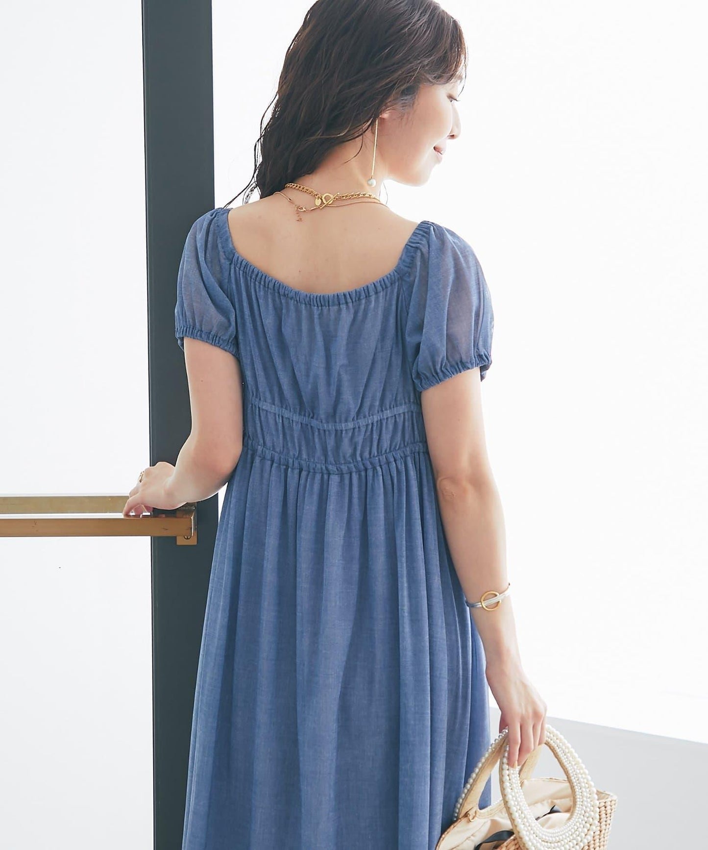 【La boutique BonBon】牛仔風網紗連衣裙