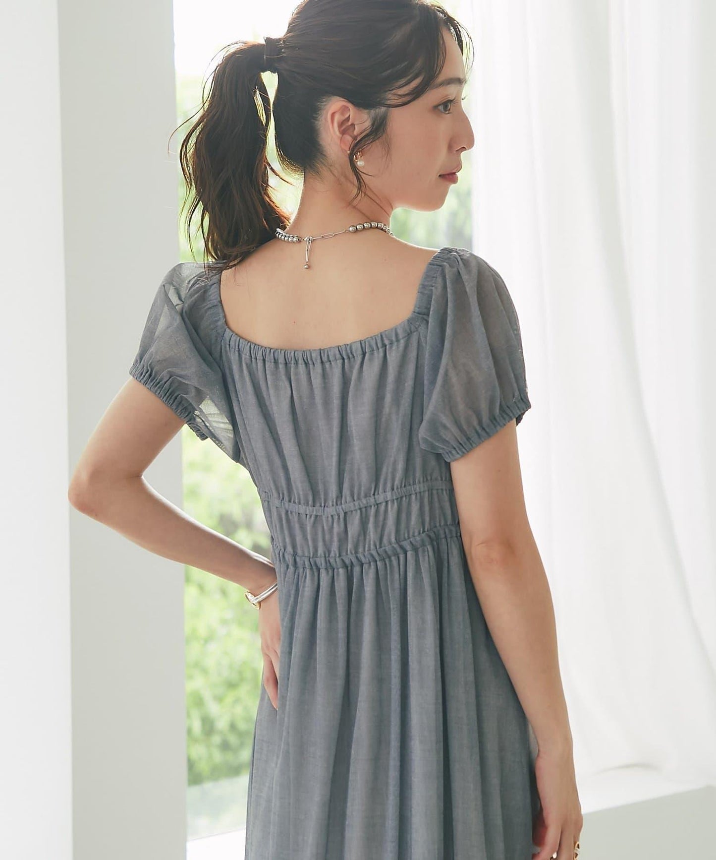 【La boutique BonBon】牛仔風網紗連衣裙