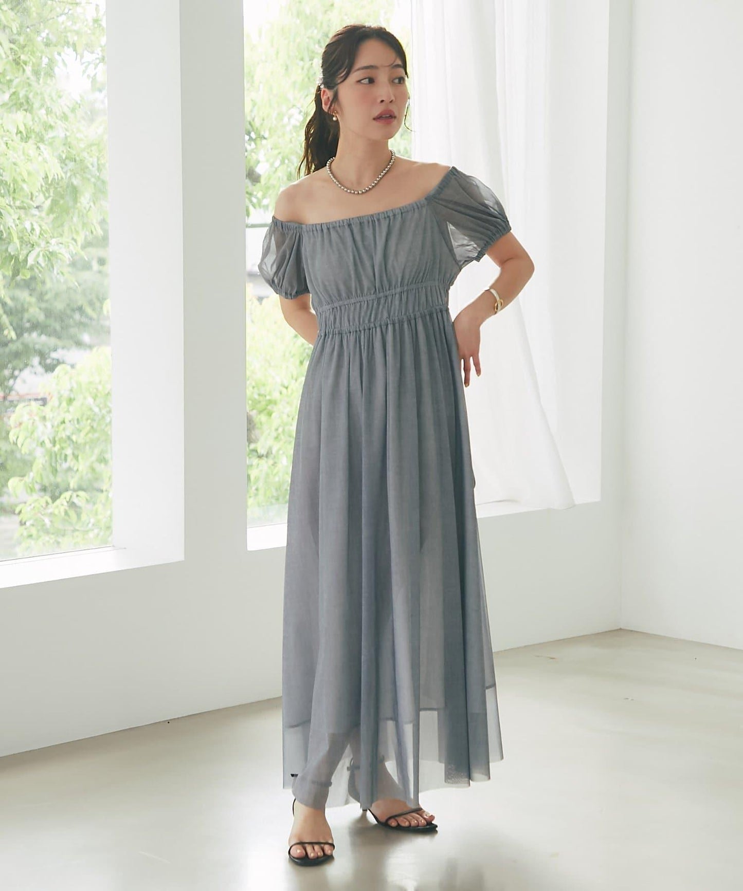 【La boutique BonBon】牛仔風網紗連衣裙
