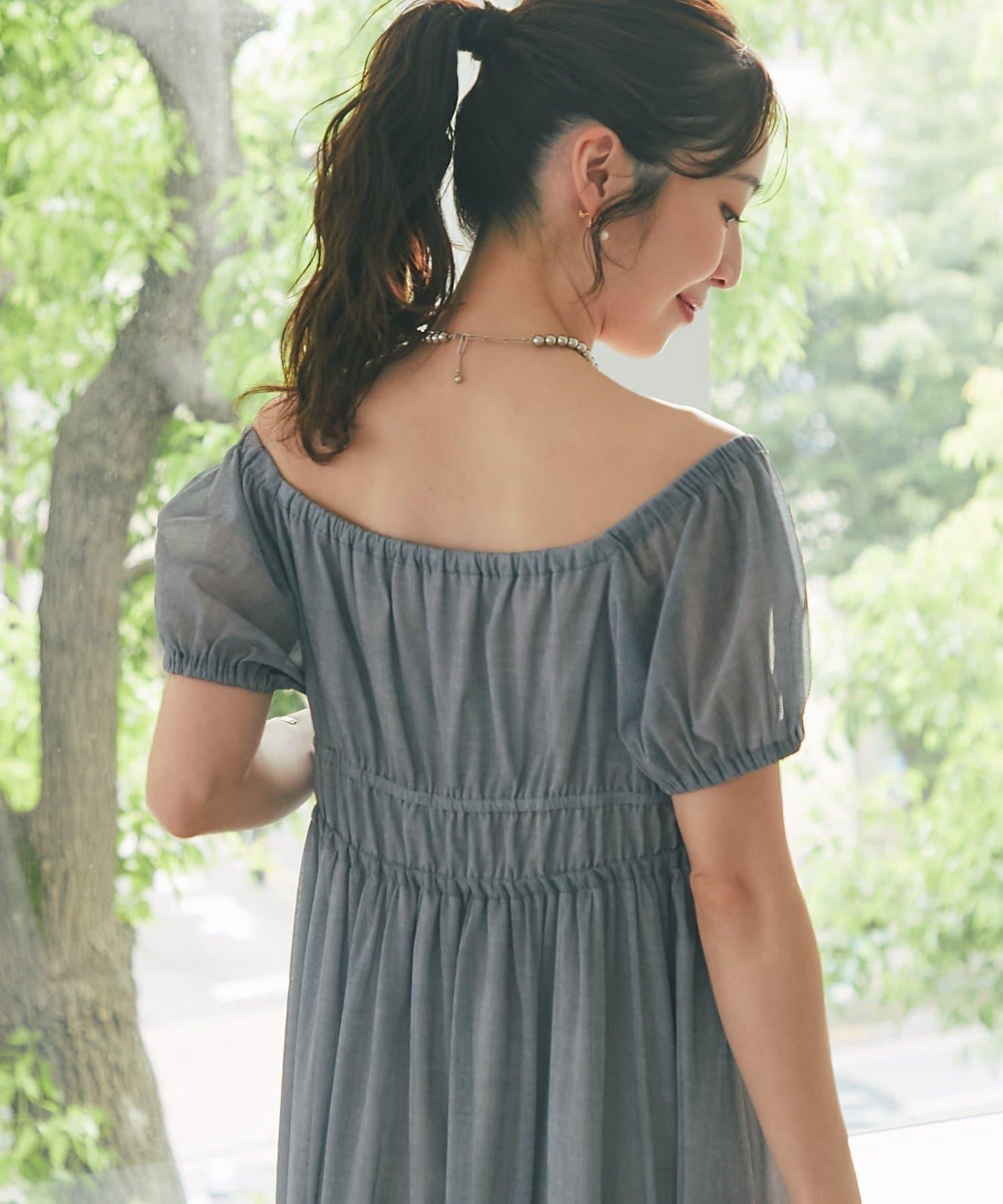【La boutique BonBon】牛仔風網紗連衣裙