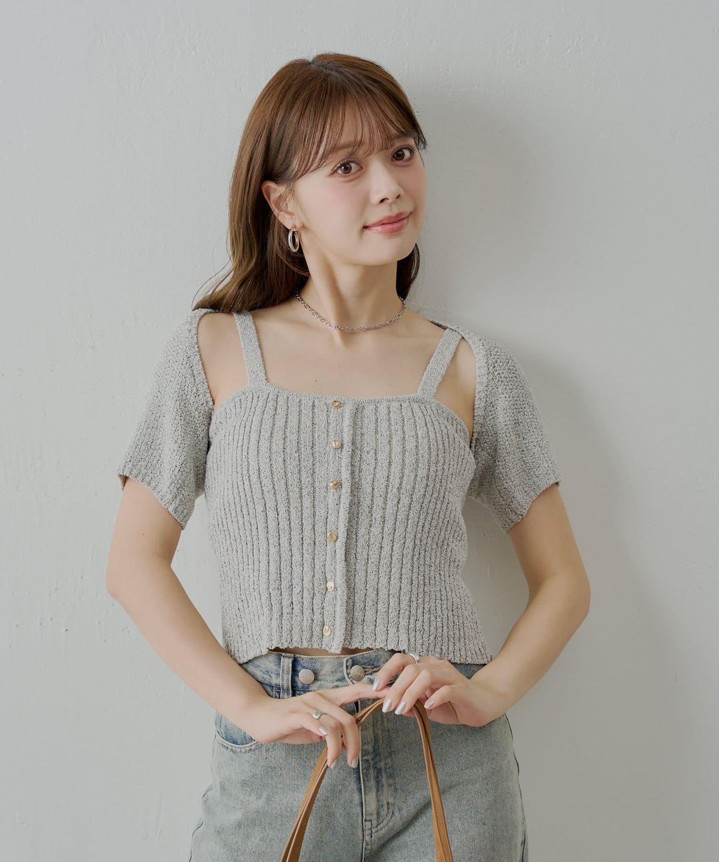 【套裝商品】前開扣背心+短外套套裝