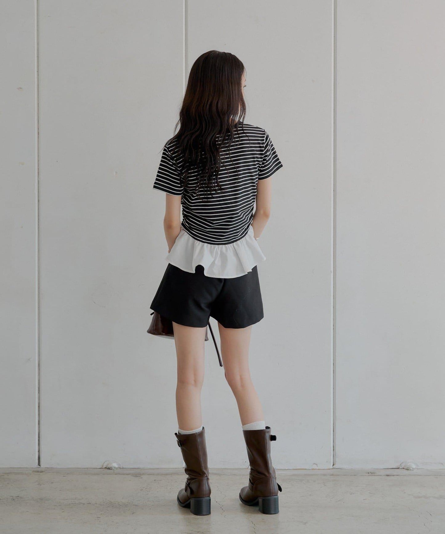 下襬對接小T-shirt