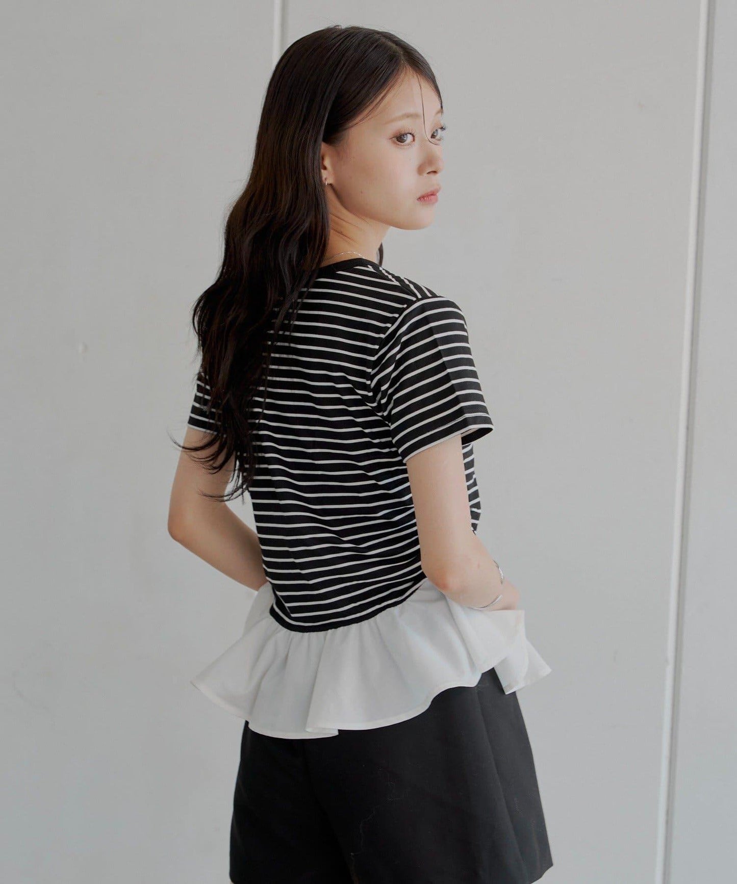 下襬對接小T-shirt