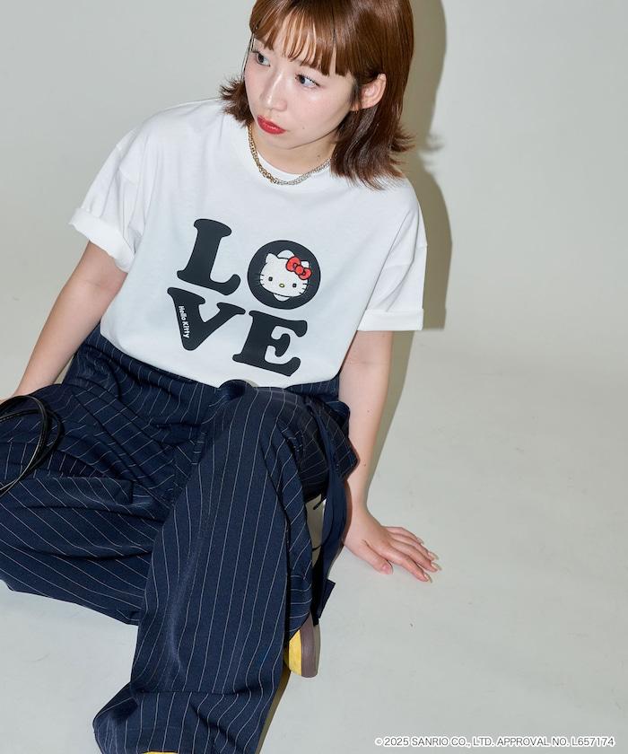 "HELLO KITTY/《Hello Kitty》" LOVE Logo T恤