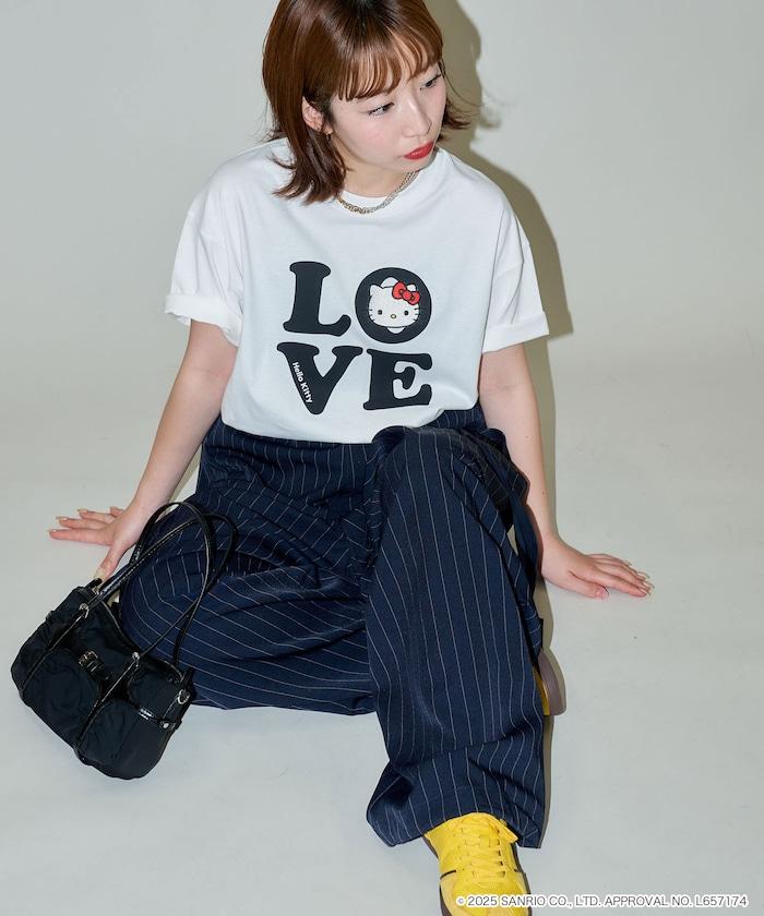 "HELLO KITTY/《Hello Kitty》" LOVE Logo T恤